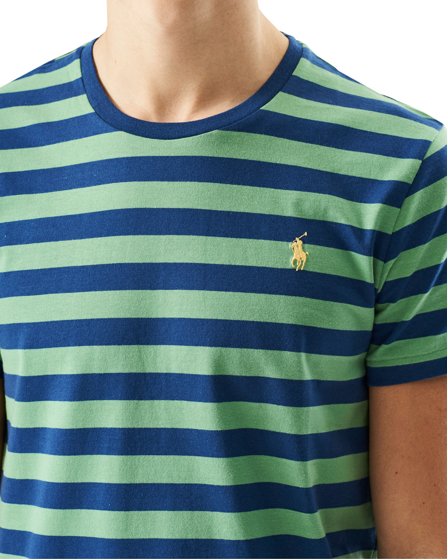 Herren | T-Shirts | Polo Ralph Lauren | Crew Neck Striped Tee Outback Green/Light Navy