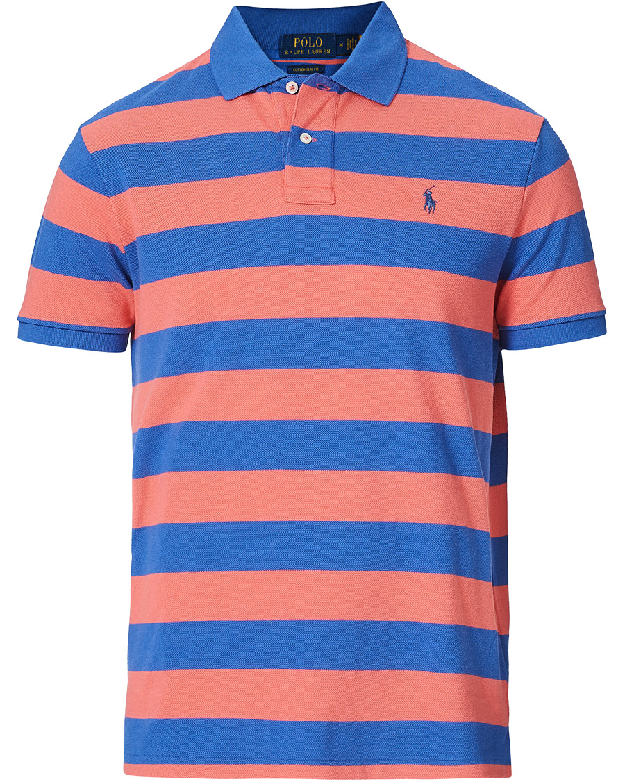 Herren | Poloshirts | Polo Ralph Lauren | Custom Slim Fit Striped Polo Red/Blue