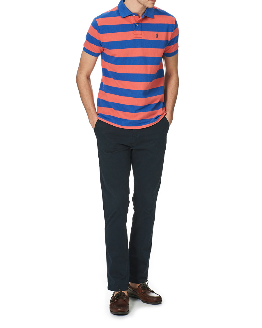 Herren | Poloshirts | Polo Ralph Lauren | Custom Slim Fit Striped Polo Red/Blue