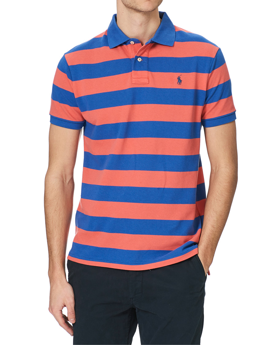 Herren | Poloshirts | Polo Ralph Lauren | Custom Slim Fit Striped Polo Red/Blue