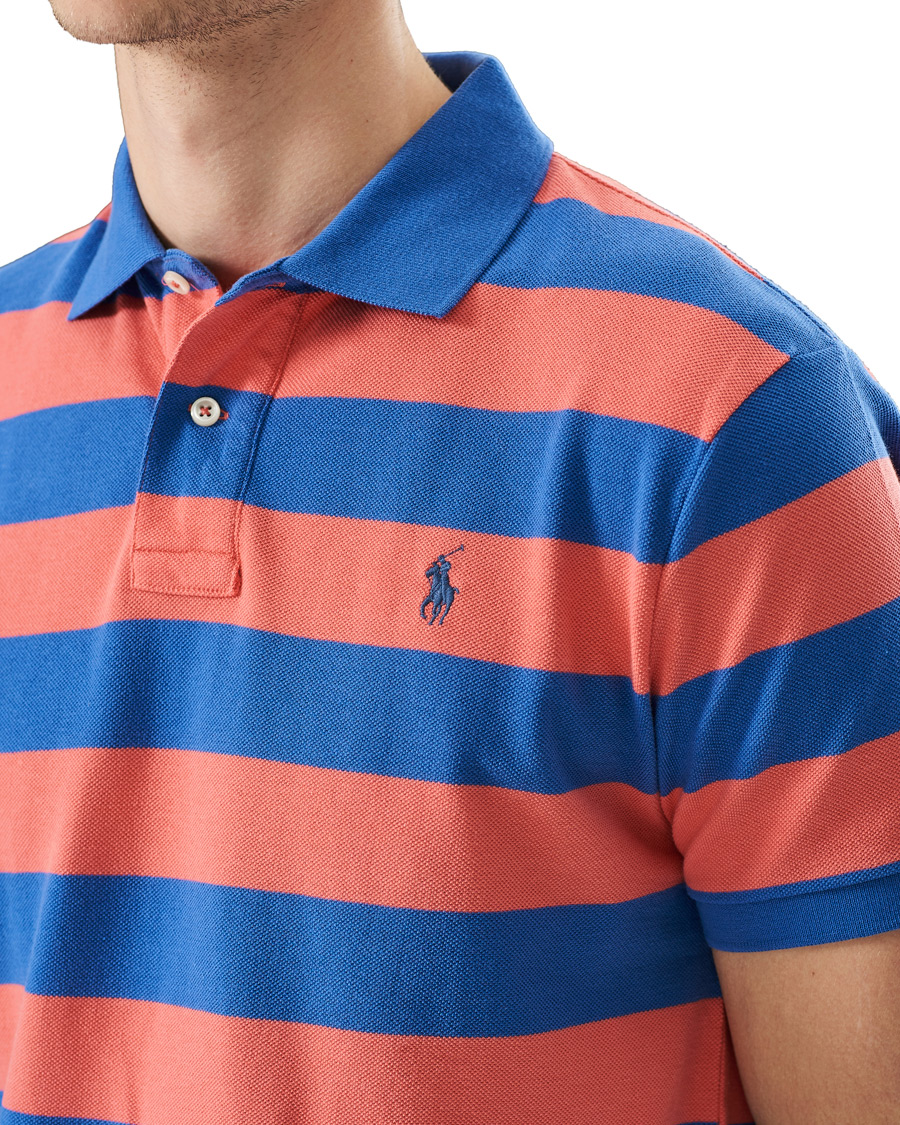 Herren | Poloshirts | Polo Ralph Lauren | Custom Slim Fit Striped Polo Red/Blue
