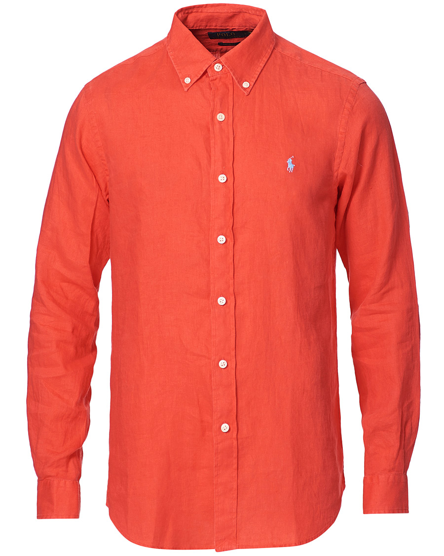 Herren | Hemden | Polo Ralph Lauren | Custom Fit Linen Button Down Shirt Racing Red