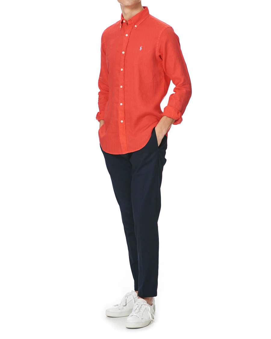Herren | Hemden | Polo Ralph Lauren | Custom Fit Linen Button Down Shirt Racing Red