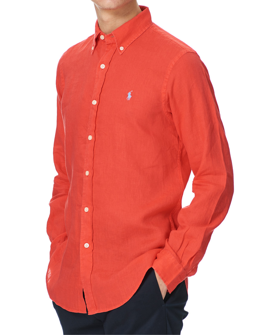 Herren | Hemden | Polo Ralph Lauren | Custom Fit Linen Button Down Shirt Racing Red