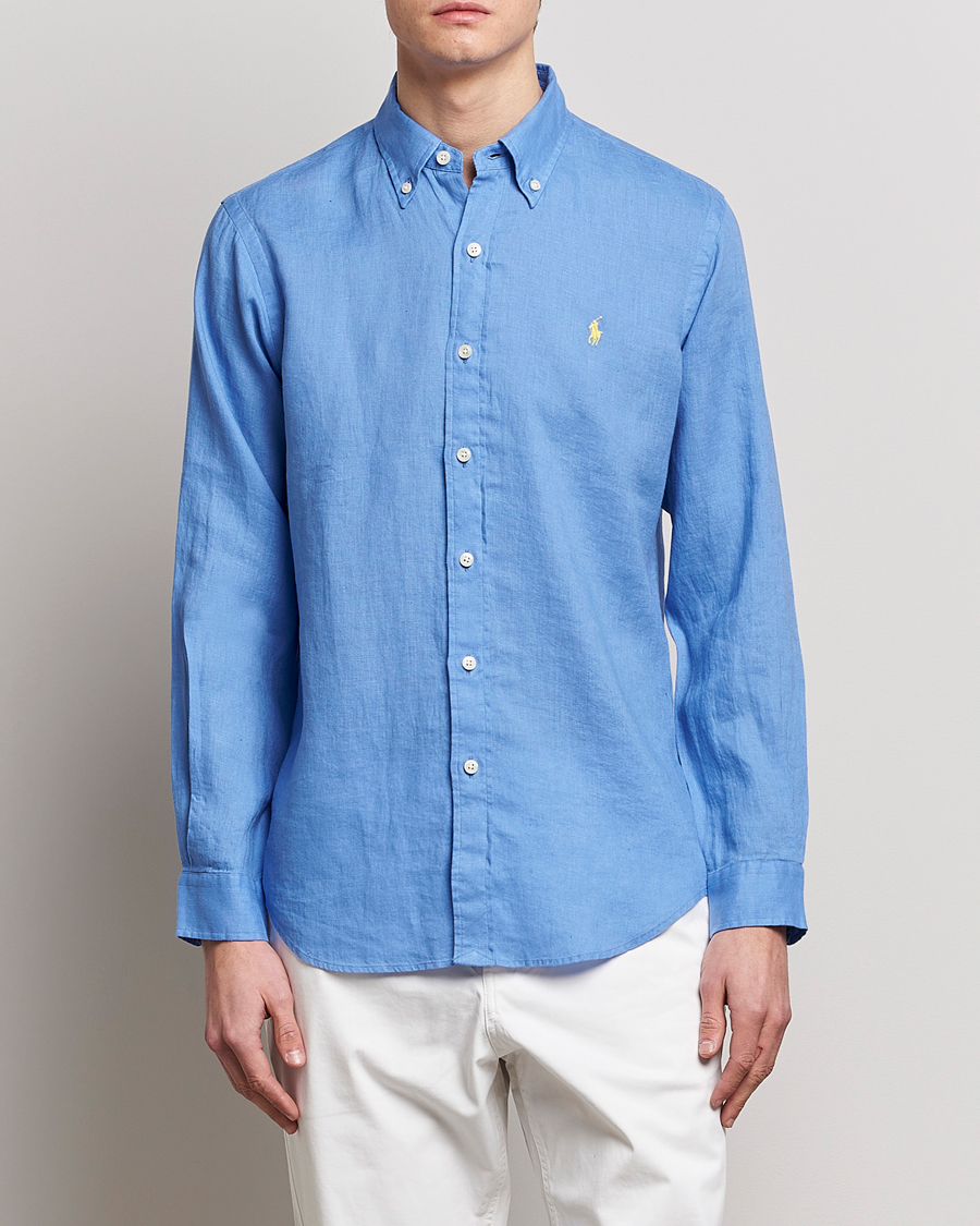 Herren | Leinenhemden | Polo Ralph Lauren | Custom Fit Linen Button Down Harbor Island Blue