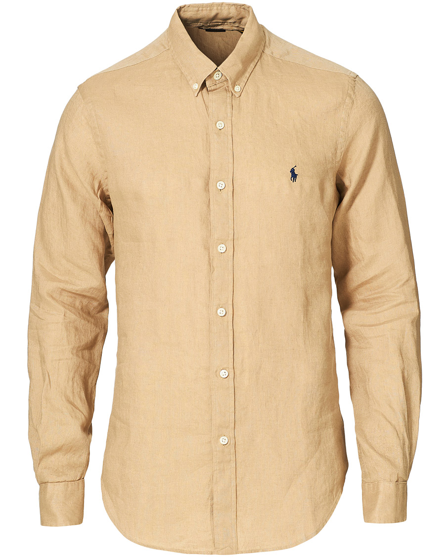 Herren | Hemden | Polo Ralph Lauren | Slim Fit Linen Button Down Shirt Costal Beige