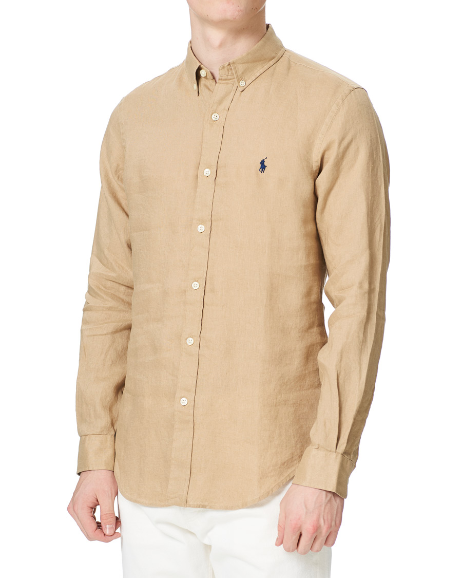 Herren | Hemden | Polo Ralph Lauren | Slim Fit Linen Button Down Shirt Costal Beige