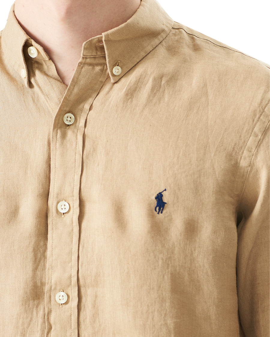 Herren | Hemden | Polo Ralph Lauren | Slim Fit Linen Button Down Shirt Costal Beige