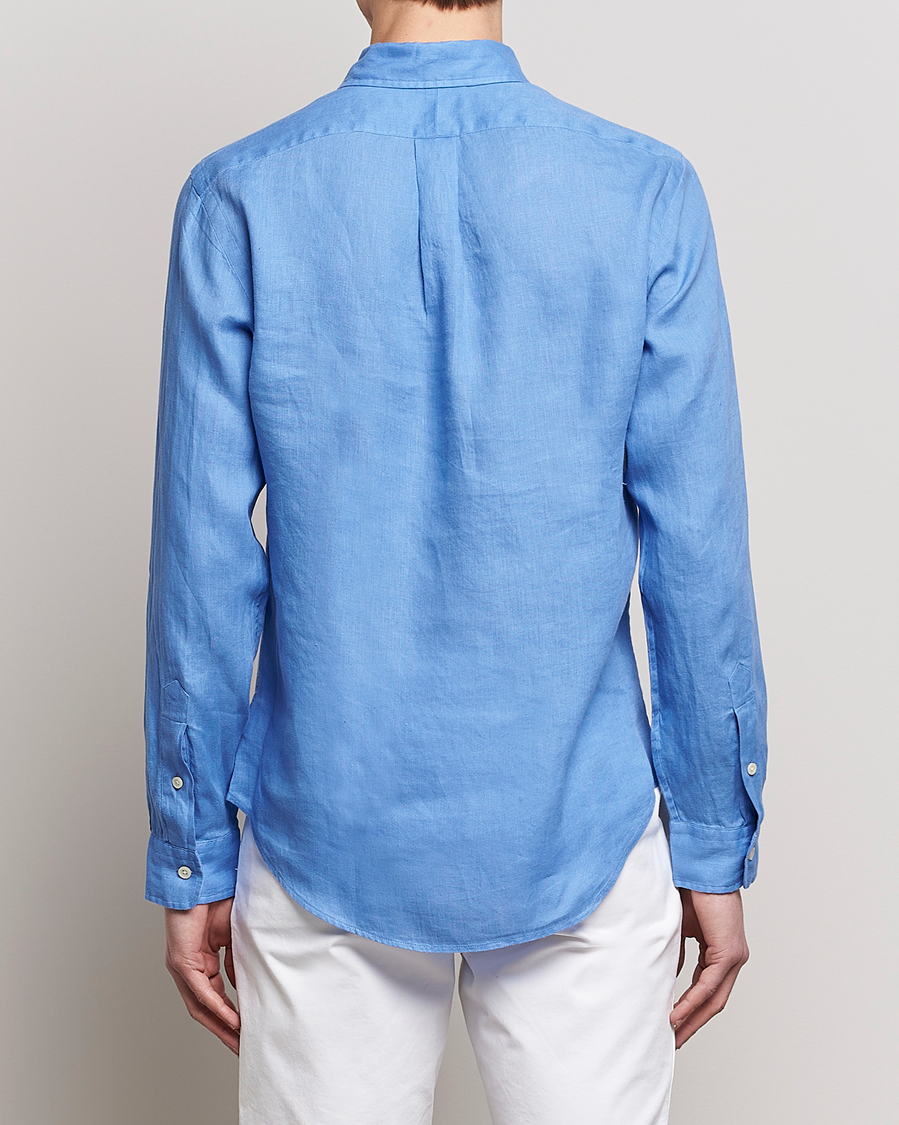 Herren | Hemden | Polo Ralph Lauren | Slim Fit Linen Button Down Shirt Harbor Island Blue