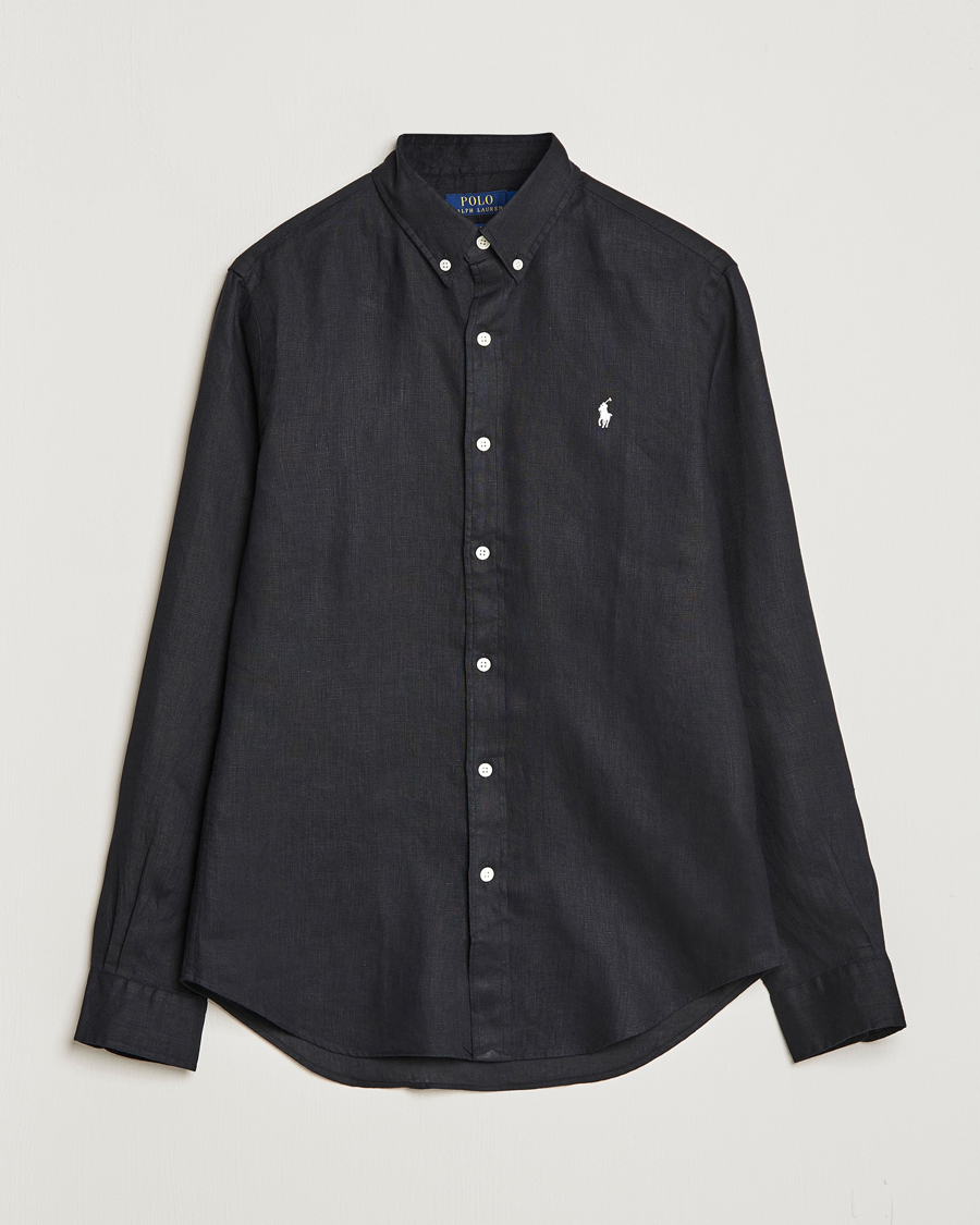 Black polo button down dress shirt 2025