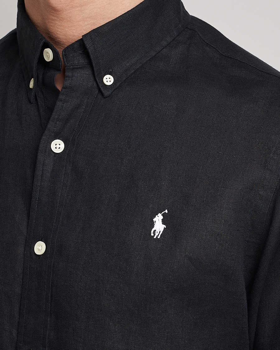 Polo Ralph Lauren Slim Fit Linen Button Down Shirt Polo Black bei Care of C