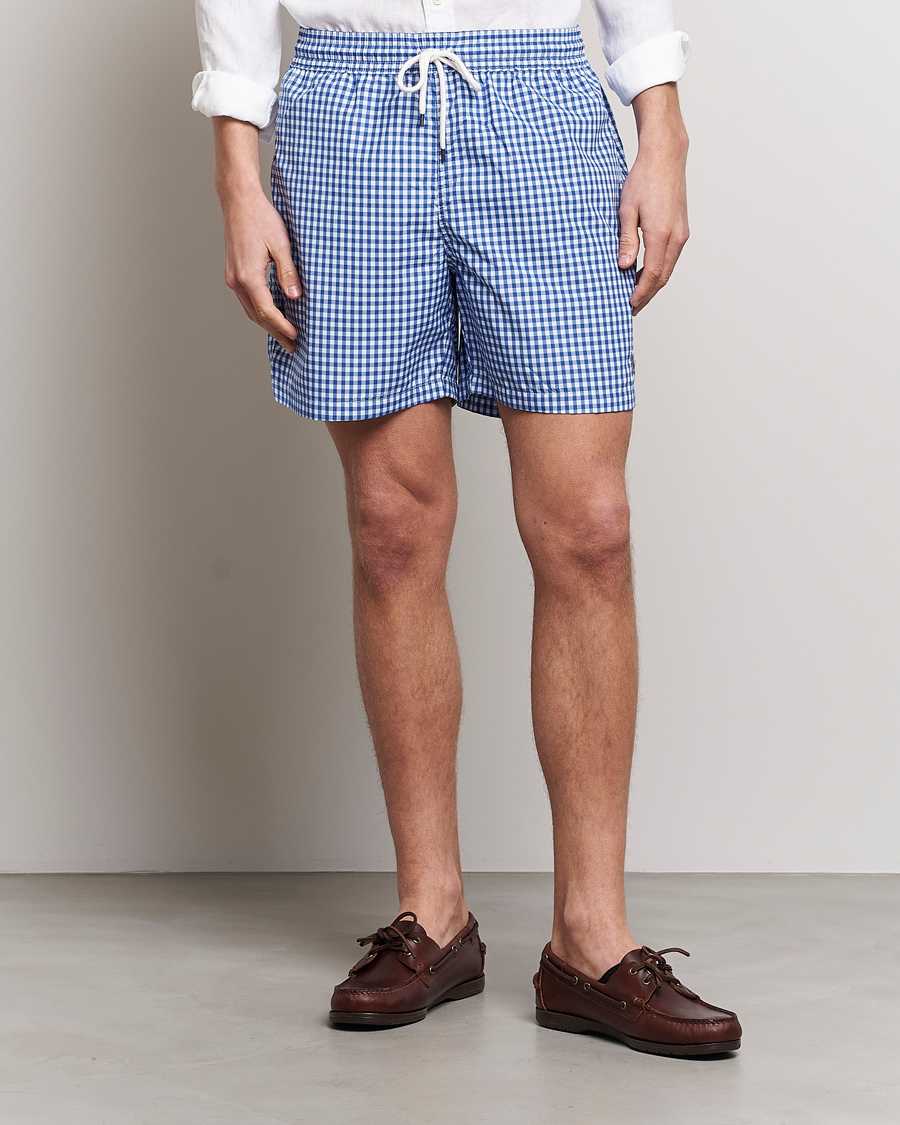 Herren | Badeshorts mit Schnürung | Polo Ralph Lauren | Traveler Gingham Swimshorts Cruise Royal