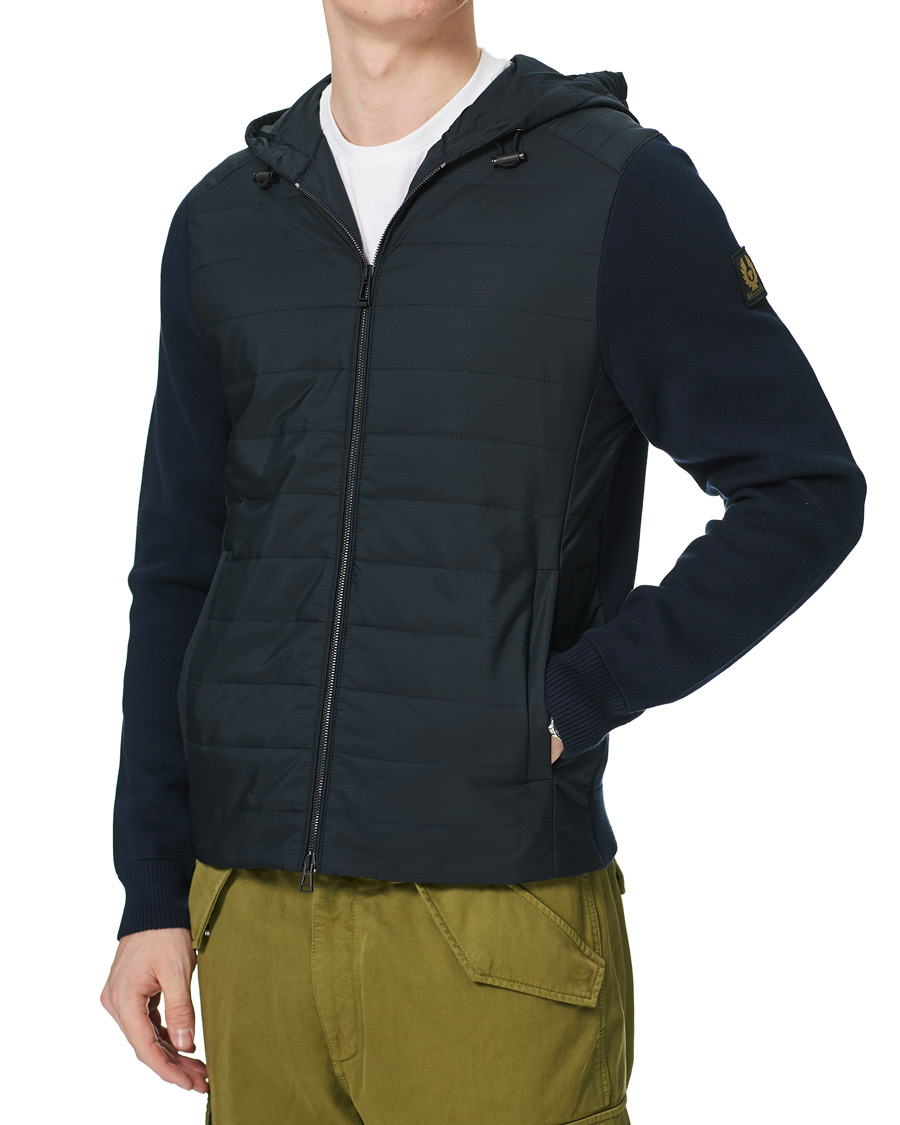 Herren | Pullover | Belstaff | Omar Zip Through Hybrid Hood Dark Ink