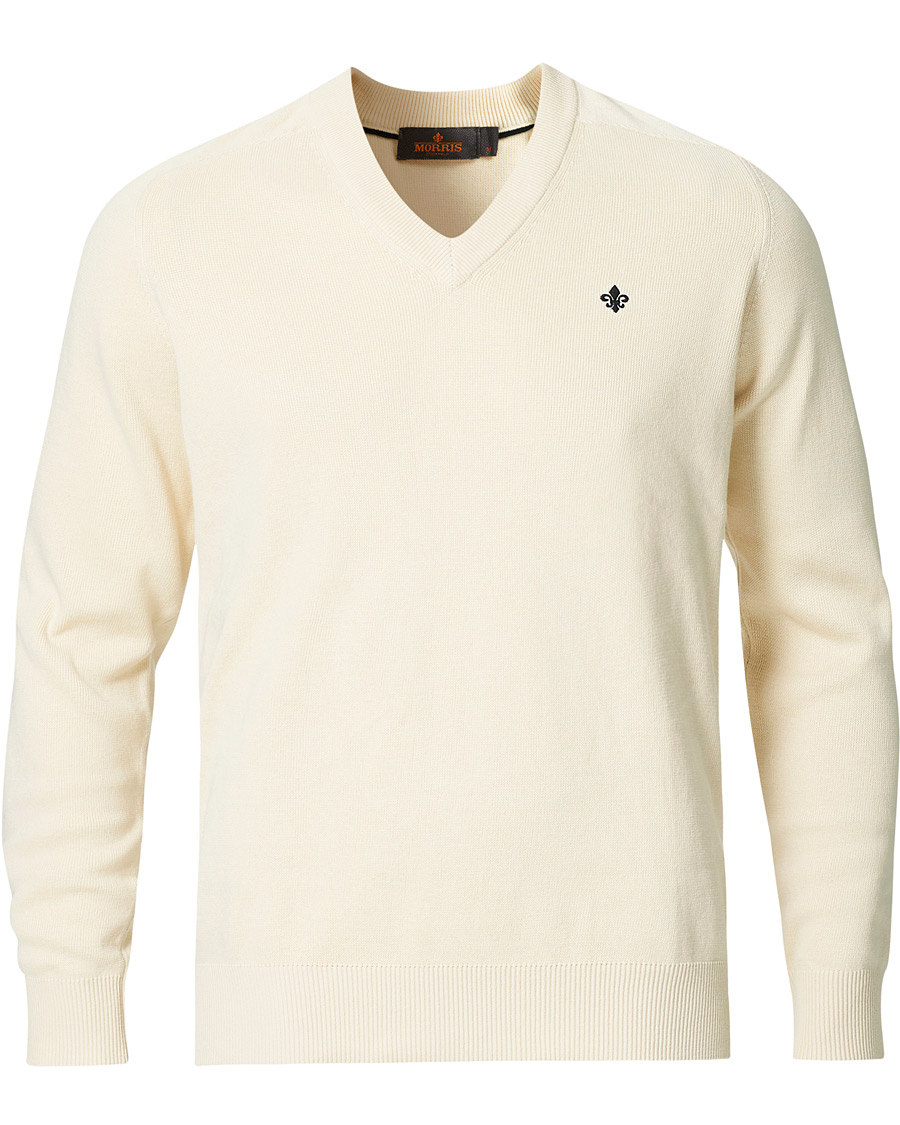 Herren | Pullover | Morris | Hilyard Knitted V-Neck Sweater Off White