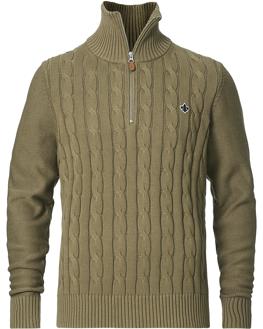 Herren | Pullover | Morris | Marlebone Cable Half-Zip Green