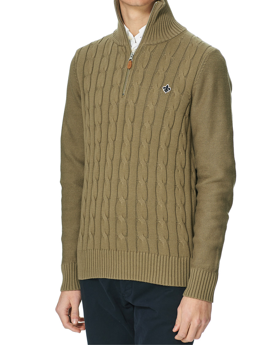 Herren | Pullover | Morris | Marlebone Cable Half-Zip Green