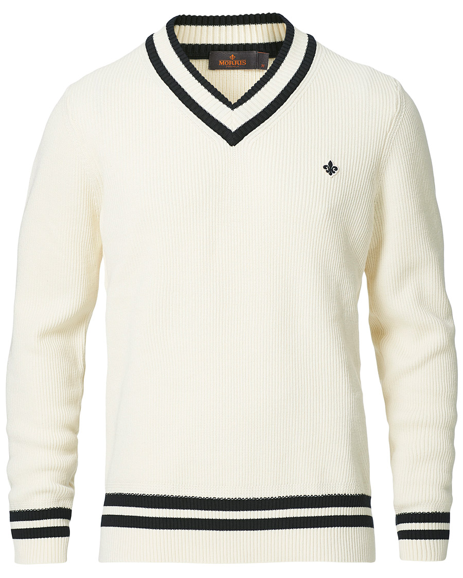 Herren | Pullover | Morris | Willoughby V-Neck Cricket Sweater Off White