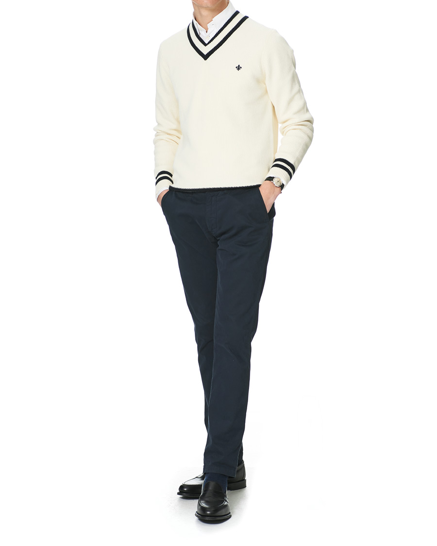 Herren | Pullover | Morris | Willoughby V-Neck Cricket Sweater Off White