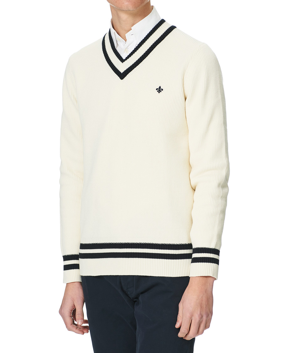 Herren | Pullover | Morris | Willoughby V-Neck Cricket Sweater Off White