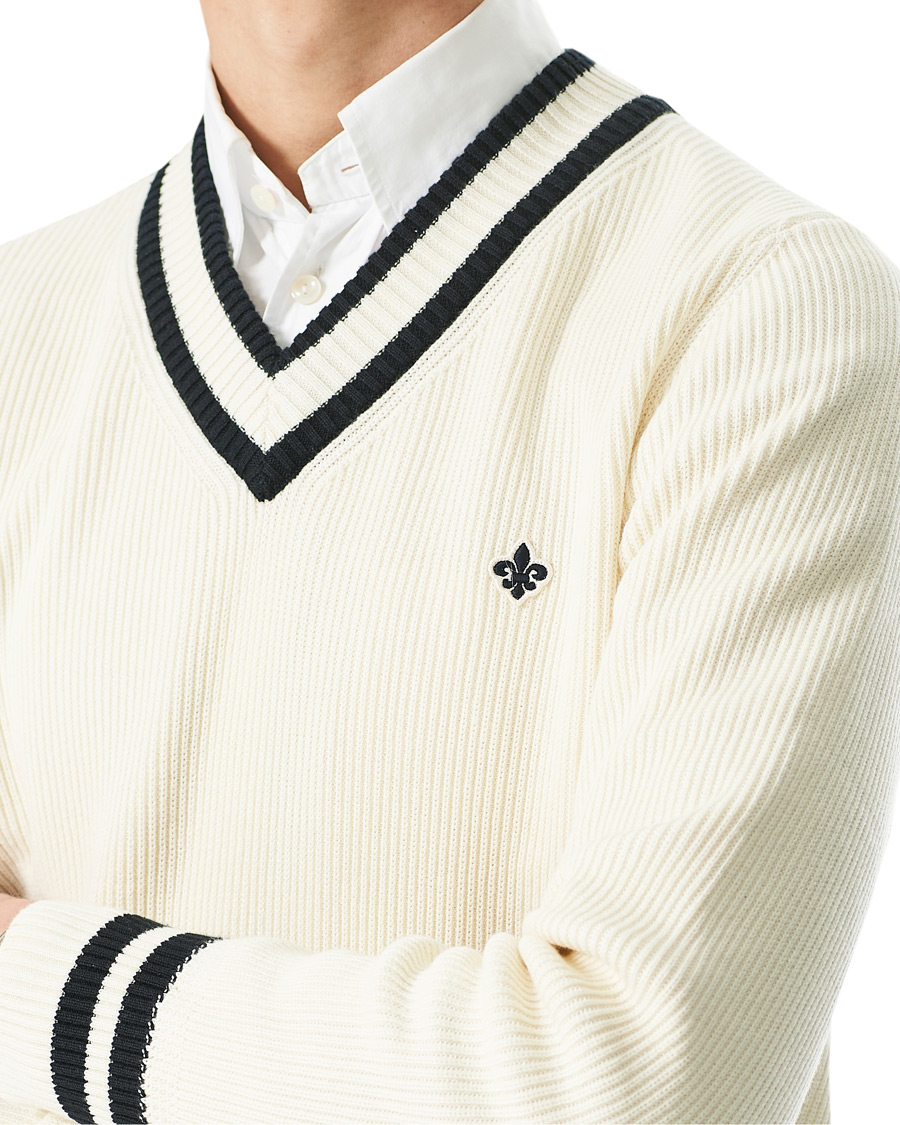 Herren | Pullover | Morris | Willoughby V-Neck Cricket Sweater Off White