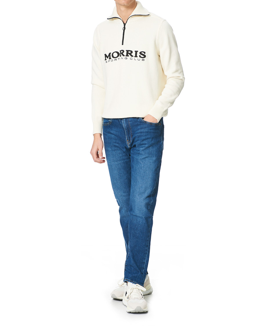 Herren | Pullover | Morris | Norton Logo Knitted Half-Zip Off White