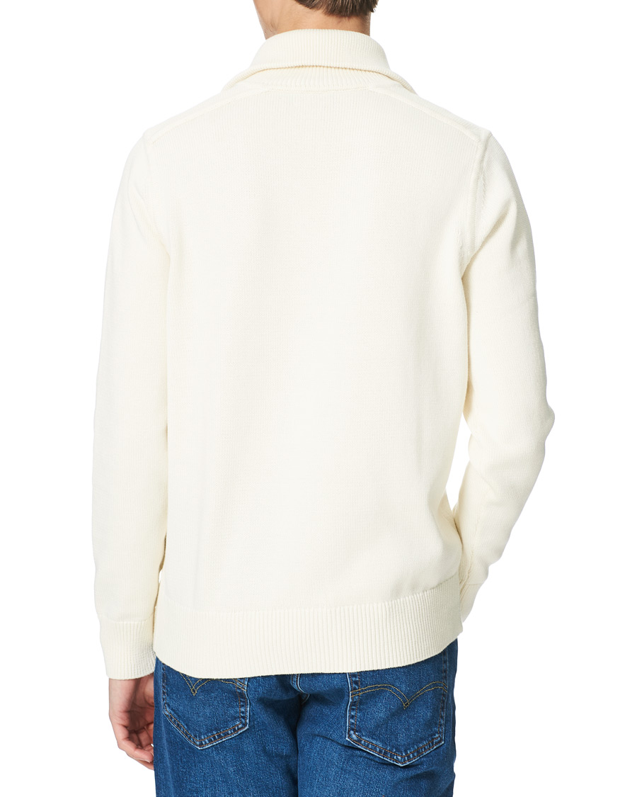 Herren | Pullover | Morris | Norton Logo Knitted Half-Zip Off White
