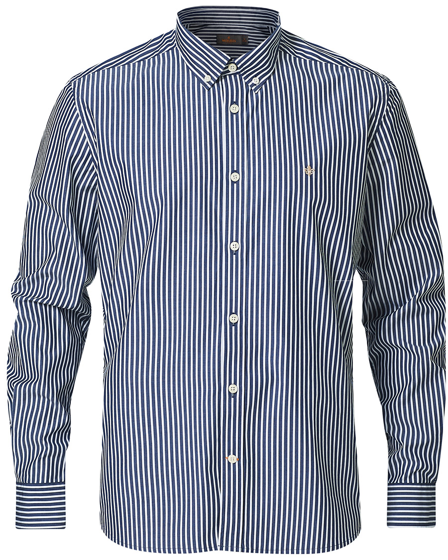 Herren | Hemden | Morris | Poplin Striped Button Down Shirt White/Navy