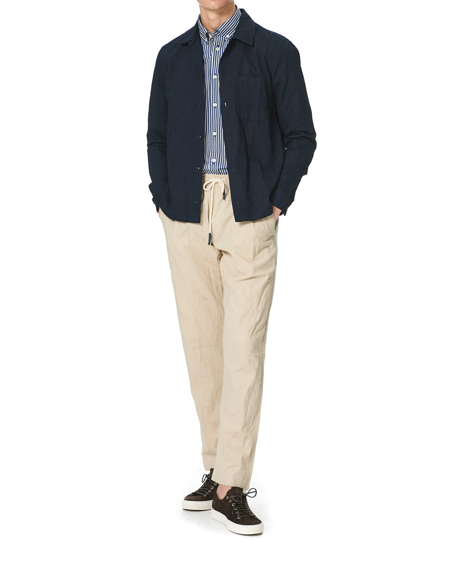 Herren | Hemden | Morris | Poplin Striped Button Down Shirt White/Navy