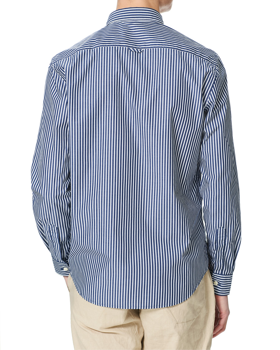 Herren | Hemden | Morris | Poplin Striped Button Down Shirt White/Navy