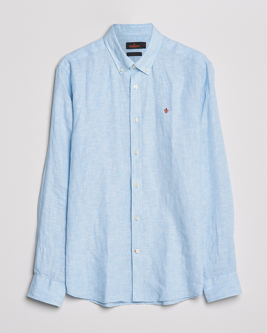 Herren | Hemden | Morris | Douglas Linen Shirt Light blue