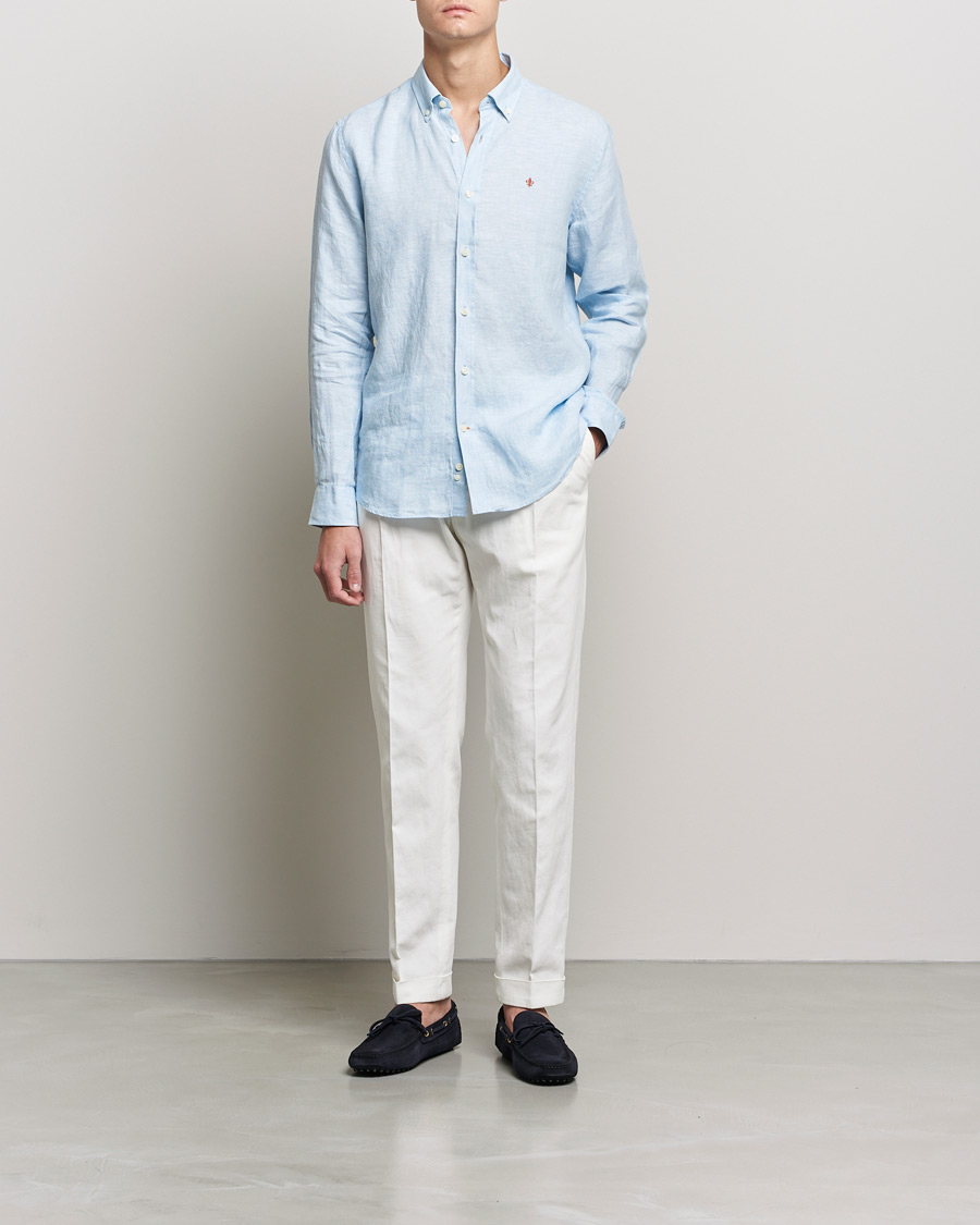 Herren | Hemden | Morris | Douglas Linen Shirt Light blue
