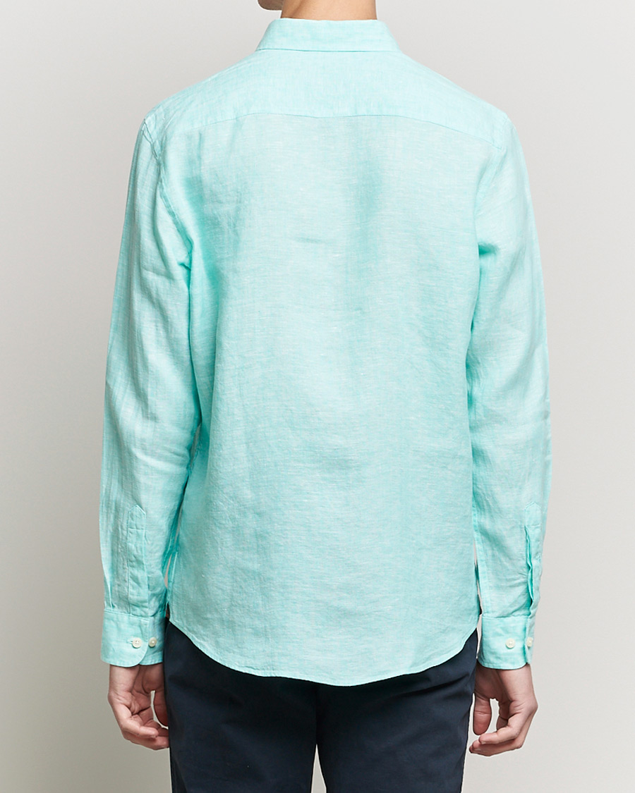 Herren | Hemden | Morris | Douglas Linen Shirt Aqua Green
