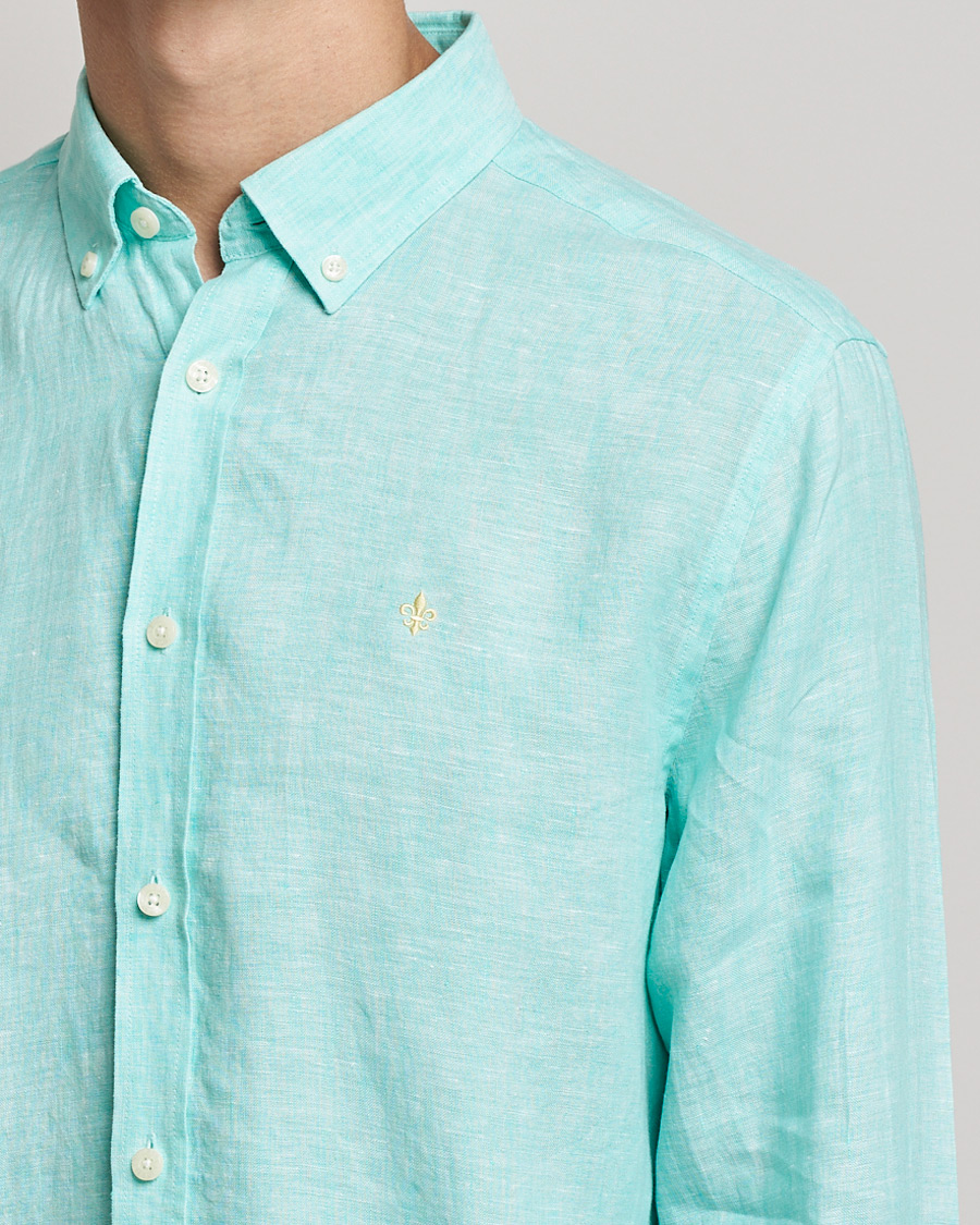 Herren | Hemden | Morris | Douglas Linen Shirt Aqua Green