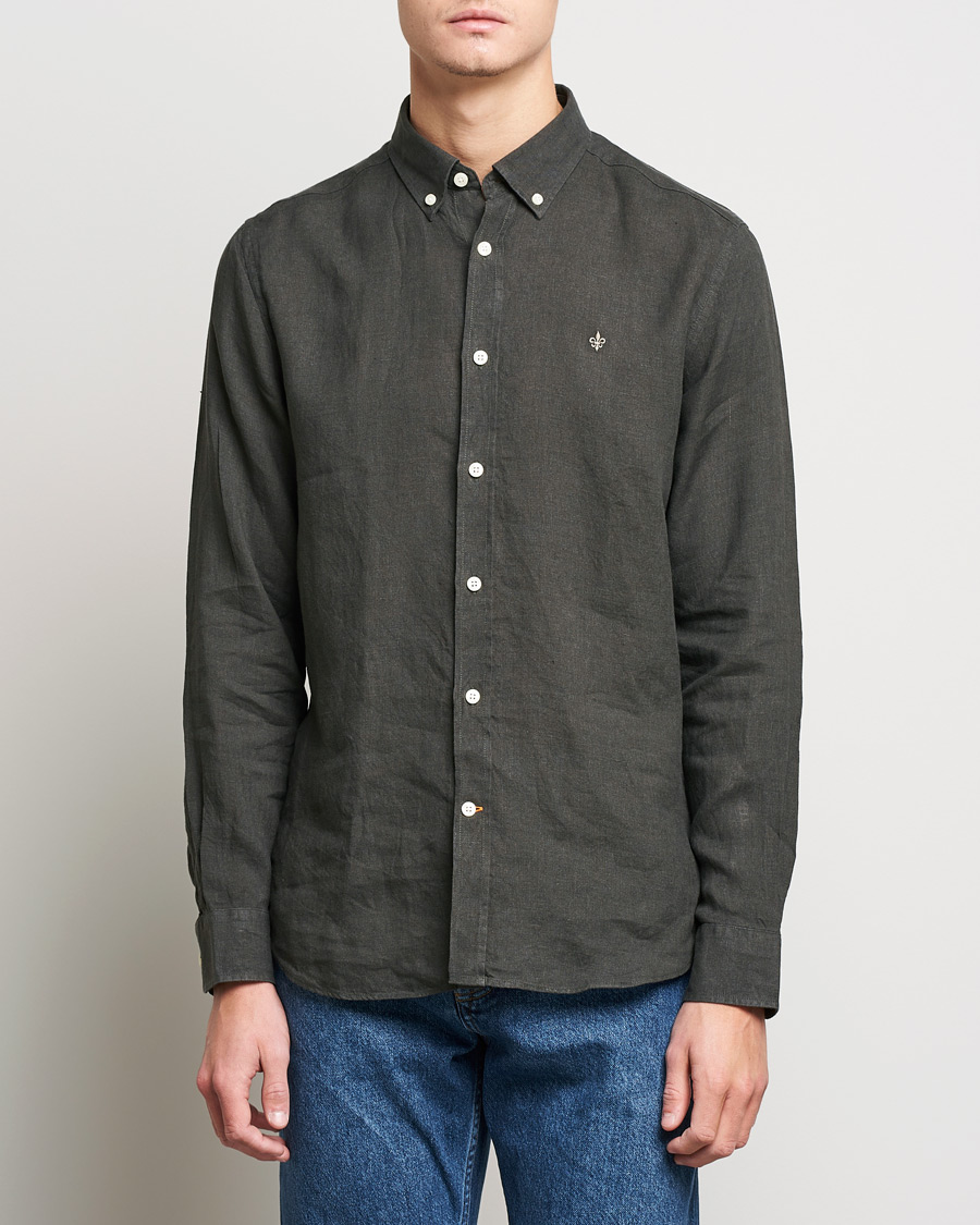 Herren | Hemden | Morris | Douglas Linen Shirt Moss Green