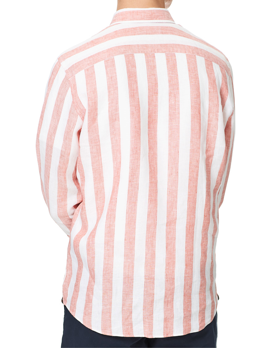 Herren | Hemden | Morris | Douglas Striped Linen Button Down Shirt Orange