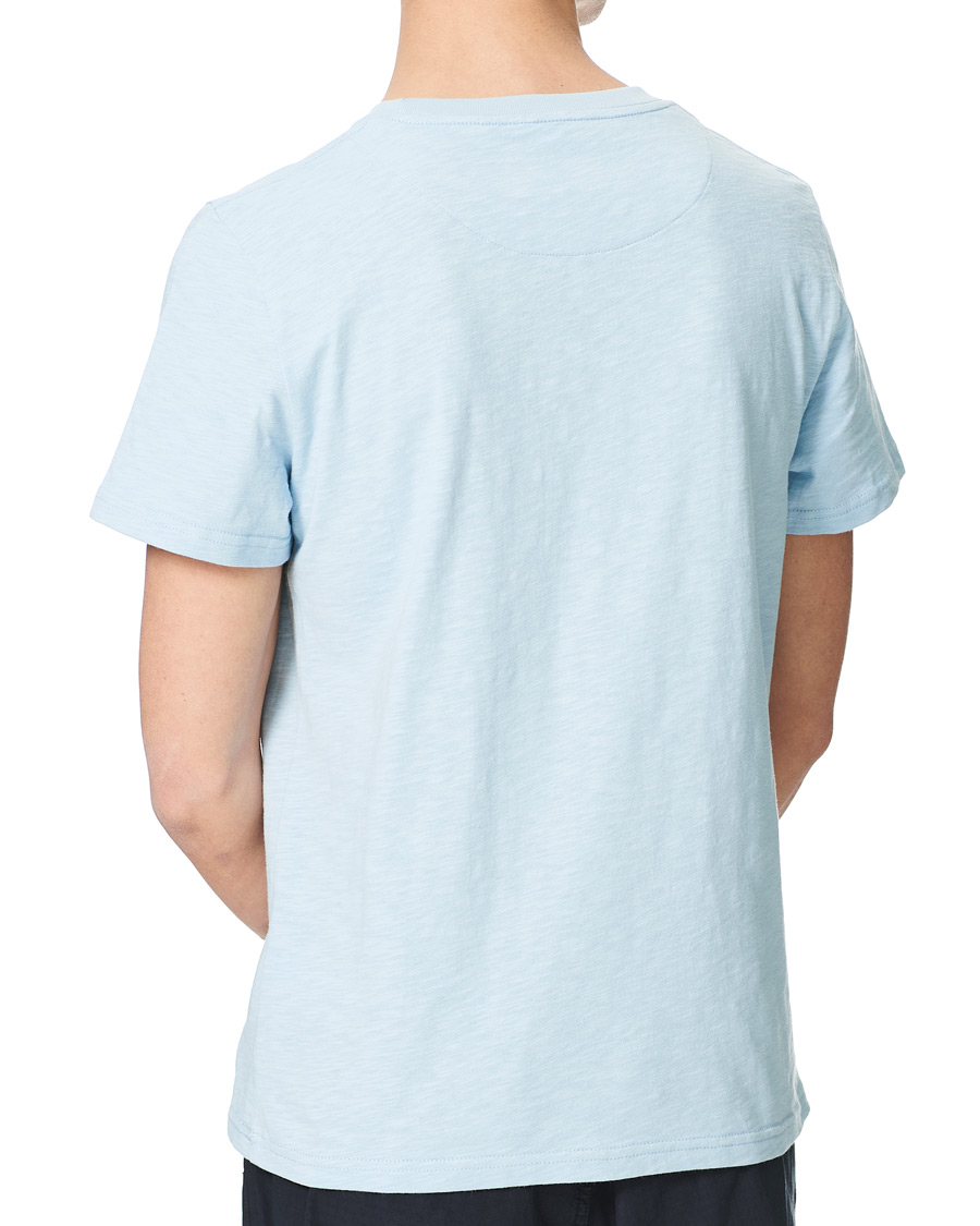 Herren | T-Shirts | Morris | Lily Slub Pocket Crew Neck Tee Light Blue