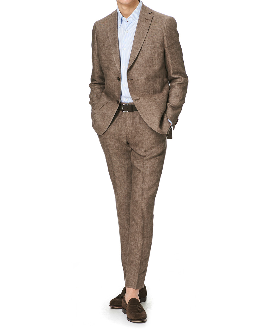 Herren | Hosen | Morris | Rodney Linen Trousers Brown