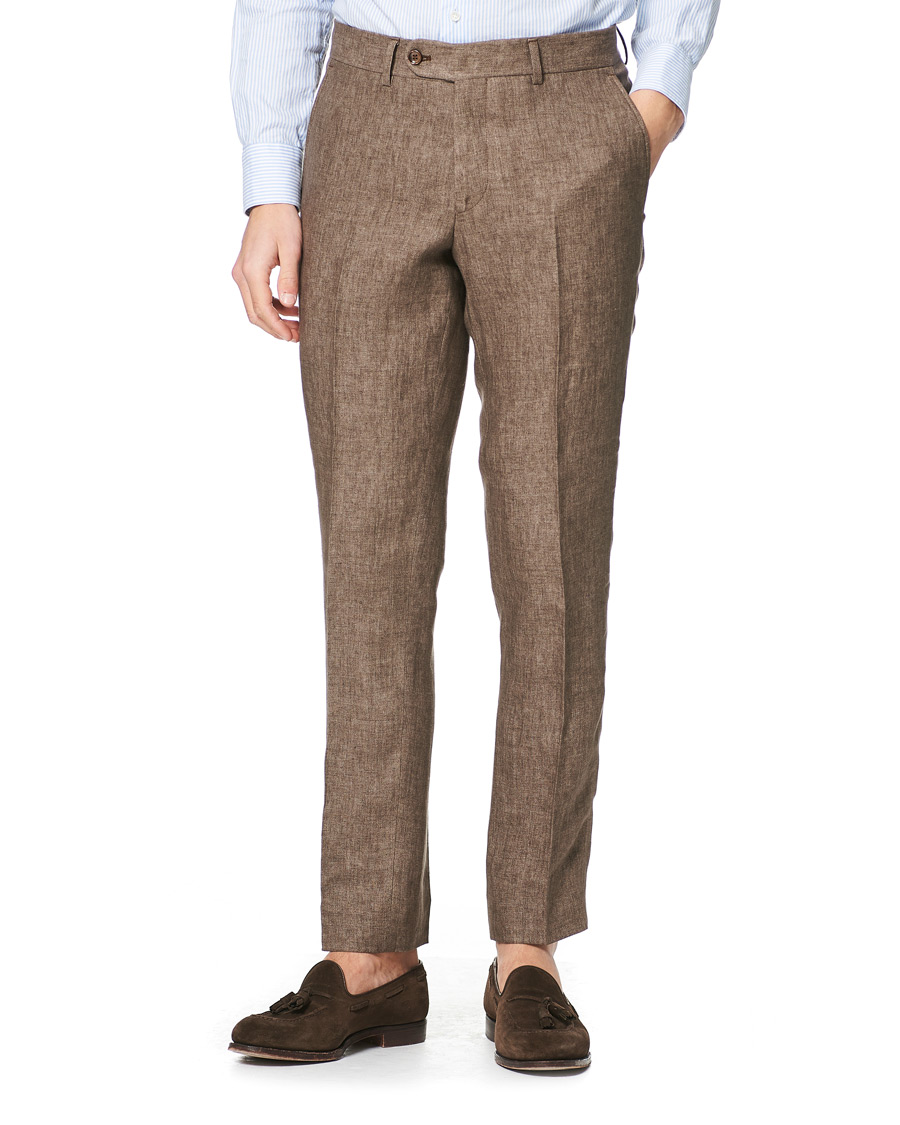 Herren | Hosen | Morris | Rodney Linen Trousers Brown
