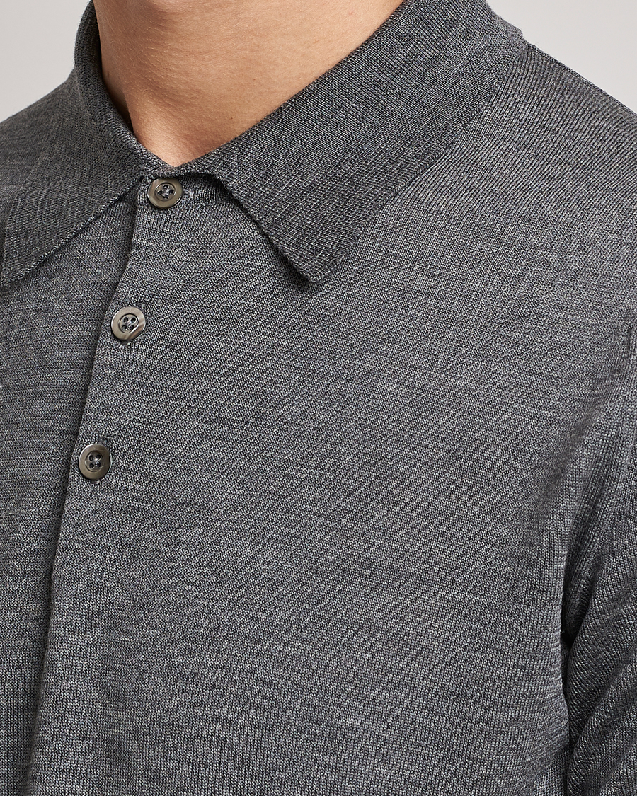 Herren | Pullover | Morris Heritage | Short Sleeve Knitted Polo Shirt Grey