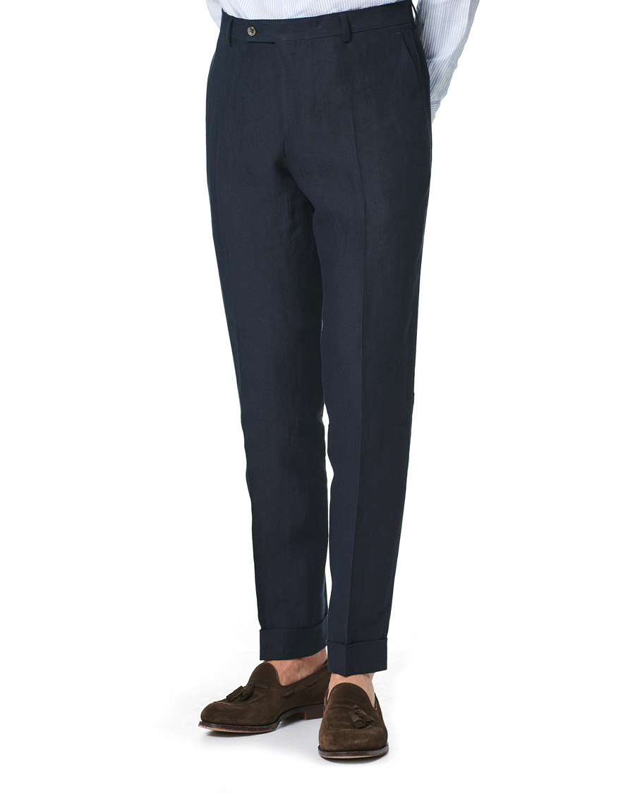 Herren | Hosen | Morris Heritage | Jack Linen Suit Trousers Navy