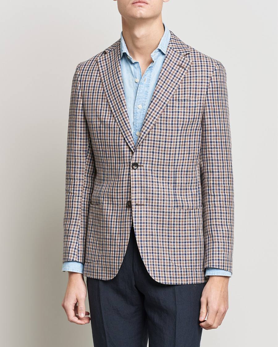 Herren | Sakkos | Morris Heritage | Mike Patch Pocket Checked Blazer Brown