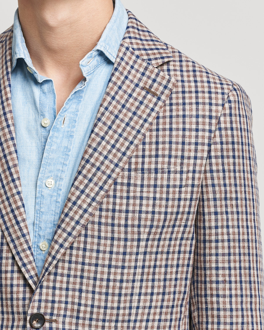 Herren | Sakkos | Morris Heritage | Mike Patch Pocket Checked Blazer Brown