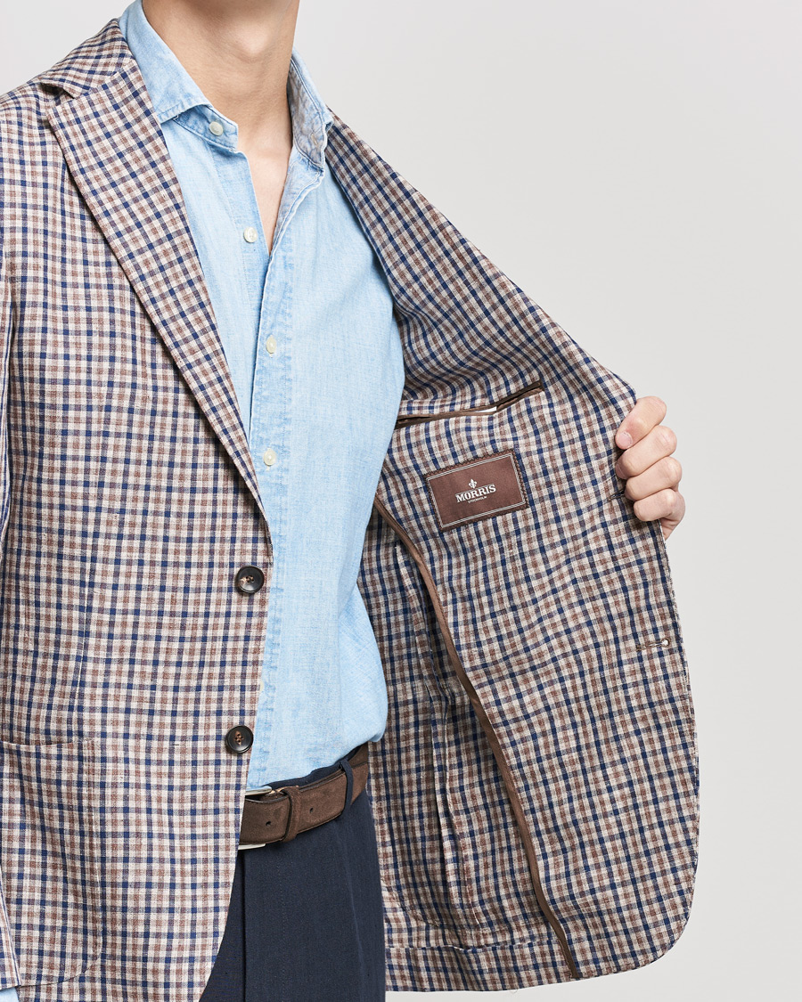 Herren | Sakkos | Morris Heritage | Mike Patch Pocket Checked Blazer Brown