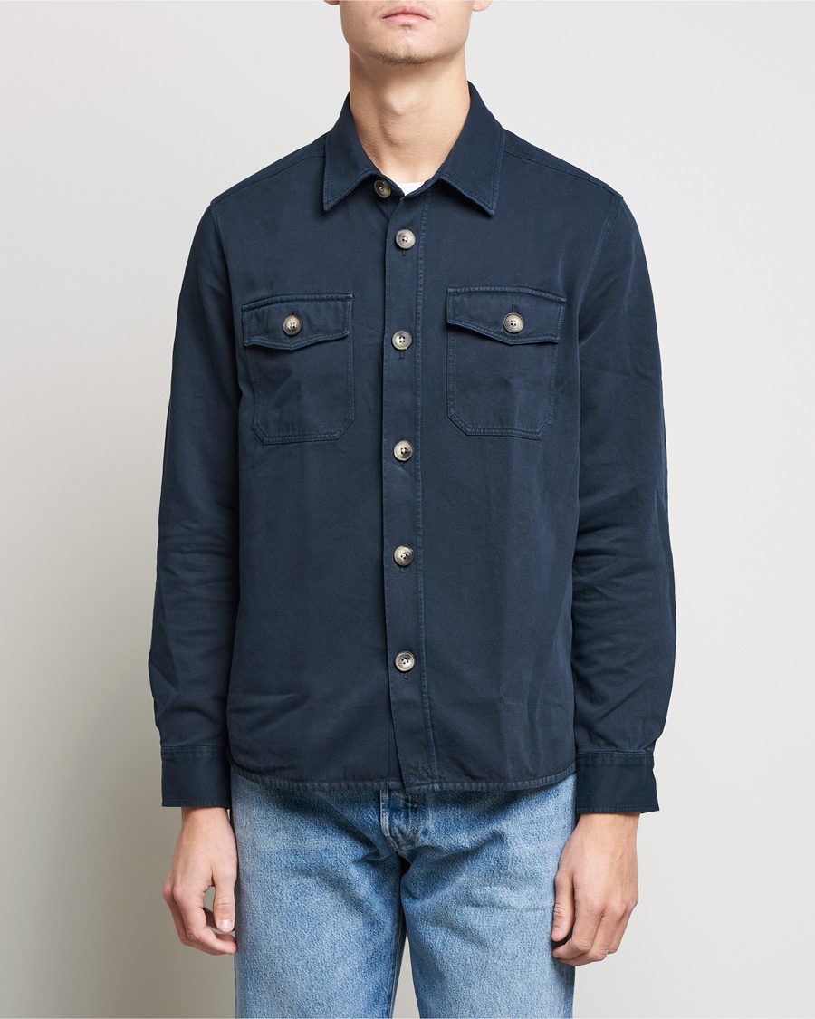 Herren | Hemden | Morris | Sanford Light Cotton Overshirt Navy