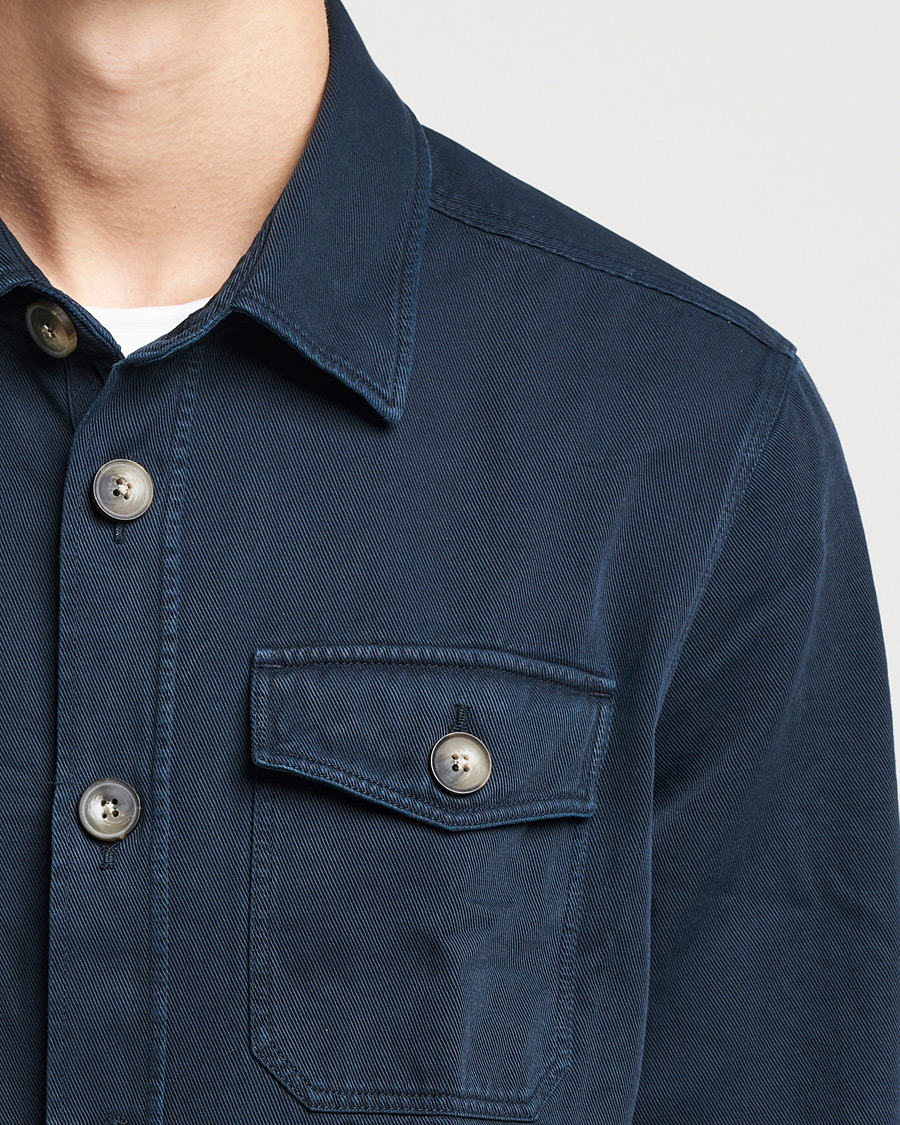 Herren | Hemden | Morris | Sanford Light Cotton Overshirt Navy