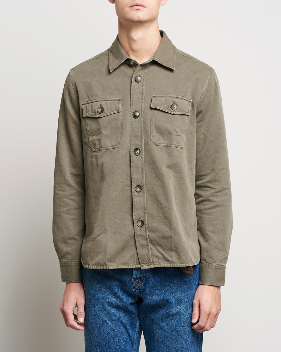 Herren | Hemden | Morris | Sanford Light Cotton Overshirt Olive