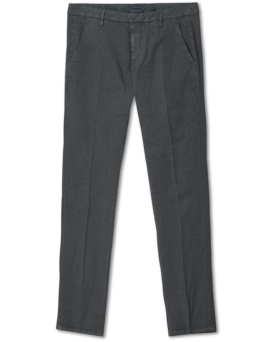 Herren | Hosen | Dondup | Gaubert Linen Stretch Chinos Dark Grey