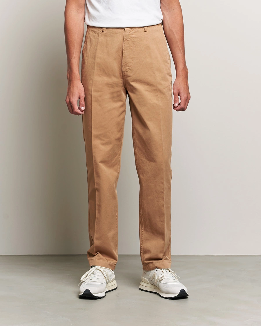 Herren | Hosen | Drake's | Flat Front Cotton Chino Brown