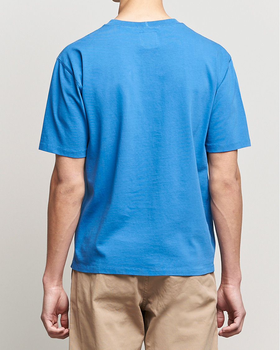 Herren | T-Shirts | Drake's | Cotton Hiking Tee Blue