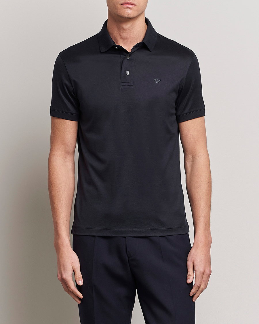 Herren |  | Emporio Armani | Cotton Tencel Polo Navy